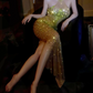 Gorgeous Halter Neck Prom Dress Crystals Mermaid Evening Dress C9414