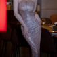 Gorgeous Halter Neck Prom Dress Crystals Mermaid Evening Dress C9414