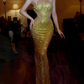 Gorgeous Halter Neck Prom Dress Crystals Mermaid Evening Dress C9414