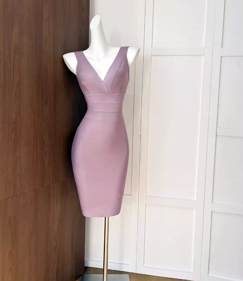 Lovely V Neck Homecoming Dress Sheath Party Dress C9415
