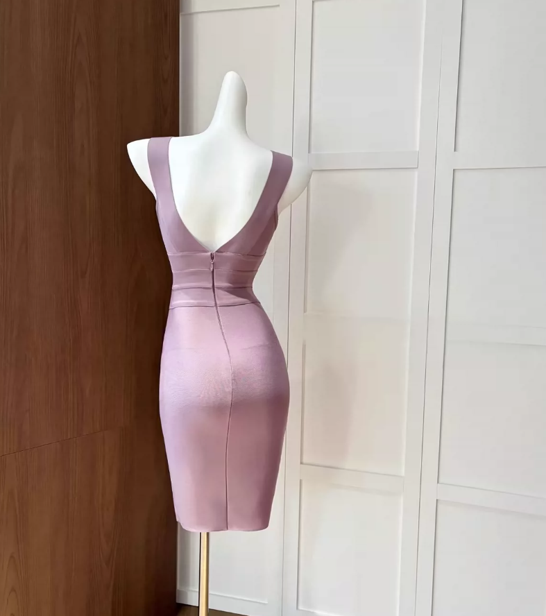 Lovely V Neck Homecoming Dress Sheath Party Dress C9415