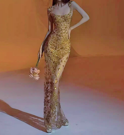 Robe de bal de princesse bustier à volants en satin long, robe de soirée C8117
