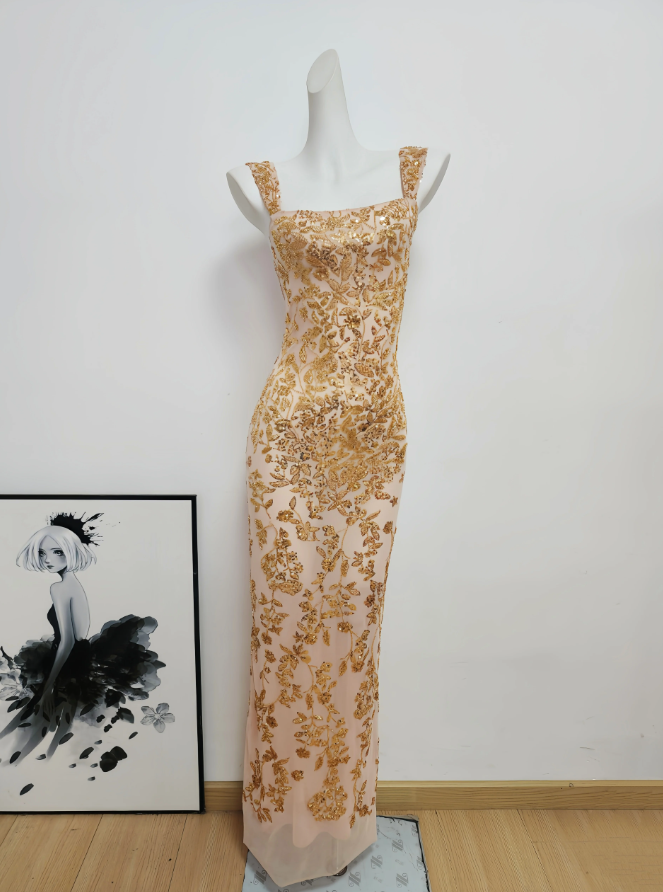 Robe de bal de princesse bustier à volants en satin long, robe de soirée C8117