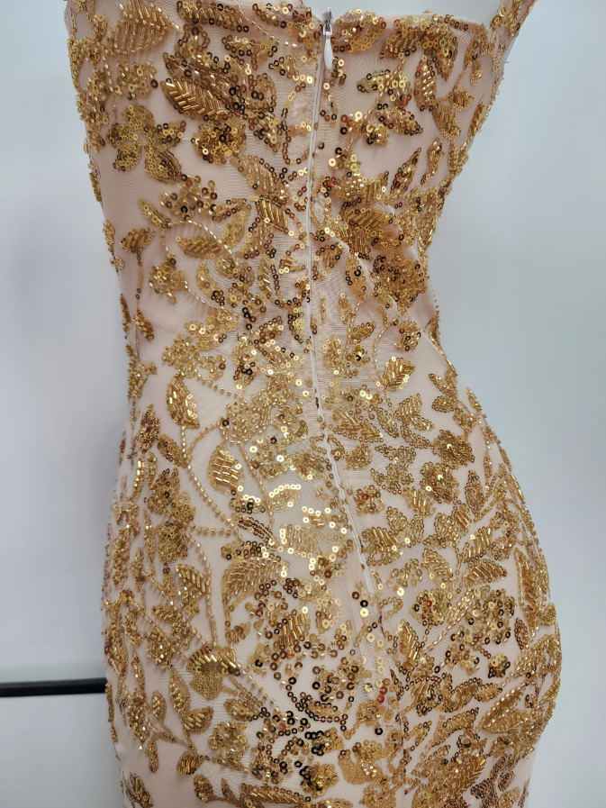 Robe de bal de princesse bustier à volants en satin long, robe de soirée C8117