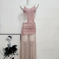 Robe de bal de princesse bustier à volants en satin long, robe de soirée C8117