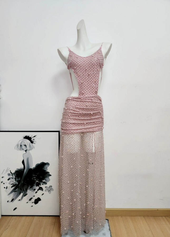 Robe de bal de princesse bustier à volants en satin long, robe de soirée C8117