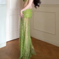 Robe de bal de princesse bustier à volants en satin long, robe de soirée C8117