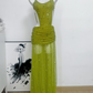 Robe de bal de princesse bustier à volants en satin long, robe de soirée C8117