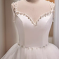 Modest Ball Gown Straps White Tulle Birthday Outfits Homecoming Dress C941