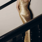 Robe de bal de princesse bustier à volants en satin long, robe de soirée C8117