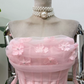 Mini robe de soirée en satin, sans bretelles, sans manches, ligne a, simple, C899