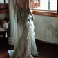 Flowy One Shoulder Lace Prom Dress Gathered A-Line Evening Dress C9423
