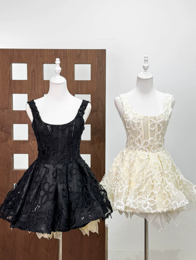 Mini robe de soirée en satin, sans bretelles, sans manches, ligne a, simple, C899
