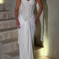 Glam Strapless Prom Dress White Sequins Mermaid Evening Dress C9427