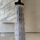 Robe de bal de princesse bustier à volants en satin long, robe de soirée C8117