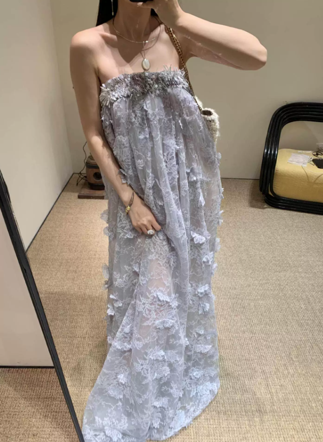 Robe de bal de princesse bustier à volants en satin long, robe de soirée C8117