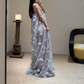 Robe de bal de princesse bustier à volants en satin long, robe de soirée C8117