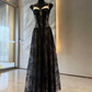 Robe de bal de princesse bustier à volants en satin long, robe de soirée C8117
