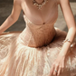 Robe de bal de princesse bustier à volants en satin long, robe de soirée C8117
