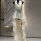 Mini robe de soirée en satin, sans bretelles, sans manches, ligne a, simple, C899