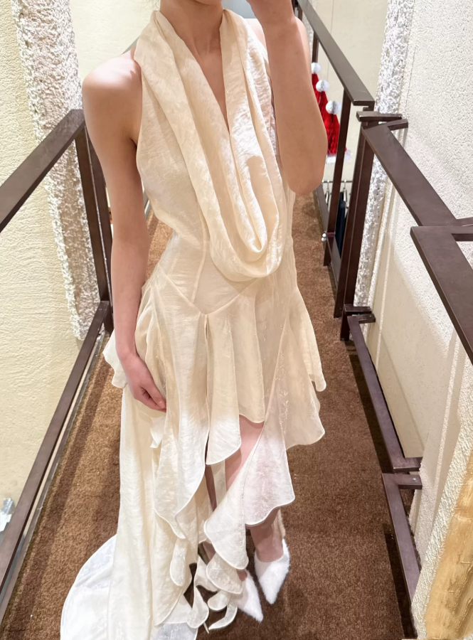 Mini robe de soirée en satin, sans bretelles, sans manches, ligne a, simple, C899