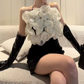 Mini robe de soirée en satin, sans bretelles, sans manches, ligne a, simple, C899