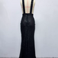 Robe de bal de princesse bustier à volants en satin long, robe de soirée C8117