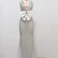Robe de bal de princesse bustier à volants en satin long, robe de soirée C8117