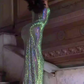 Gorgeous Spaghetti Straps Prom Dress Sequins Sheath Evening Dress C9436