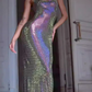 Gorgeous Spaghetti Straps Prom Dress Sequins Sheath Evening Dress C9436