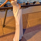 Robe de bal de princesse bustier à volants en satin long, robe de soirée C8117