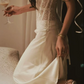 Robe de bal de princesse bustier à volants en satin long, robe de soirée C8117