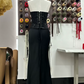 Robe de bal de princesse bustier à volants en satin long, robe de soirée C8117