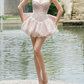 Sweet Spaghetti Strap Homecoming Dress Bow Floral A-Line Party Dress C9438