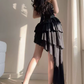 Mini robe de soirée en satin, sans bretelles, sans manches, ligne a, simple, C899