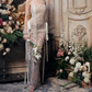 Luxurious Halter Neck Silver Prom Dress Sequins Sheath Evening Dress C9440