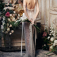 Luxurious Halter Neck Silver Prom Dress Sequins Sheath Evening Dress C9440