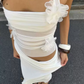 Sweet Halter Neck Floral Prom Dress Cutout Backless Sheath Evening Dress C9441