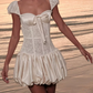 Adorable Square Neck White Homecoming Dress Lace A-Line Party Dress C9442