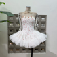 Cute Strapless Floral Homecoming Dress Tulle A-Line Party Dress C9443