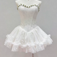 Classical Strapless Floral Homecoming Dress Lace Tulle A-Line Party Dress C9445
