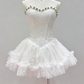 Classical Strapless Floral Homecoming Dress Lace Tulle A-Line Party Dress C9445