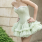 Classical Strapless Floral Homecoming Dress Lace Tulle A-Line Party Dress C9445