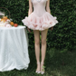 Classical Strapless Floral Homecoming Dress Lace Tulle A-Line Party Dress C9445