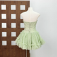 Classical Strapless Floral Homecoming Dress Lace Tulle A-Line Party Dress C9445