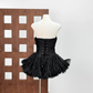 Trendy Strapless Bow Homecoming Dress Lace Tulle A-Line Party Dress C9446