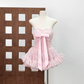 Trendy Strapless Bow Homecoming Dress Lace Tulle A-Line Party Dress C9446