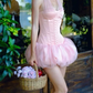Romantic Halter Neck Lace-Up Homecoming Dress Tulle A-Line Party Dress C9447