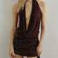 Sexy Draped Collar Homecoming Dress Beads Sheath Party Dress C9448