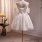 Robe de bal modeste, épaules dénudées, en Tulle blanc, tenues d'anniversaire, robe de soirée, C944
